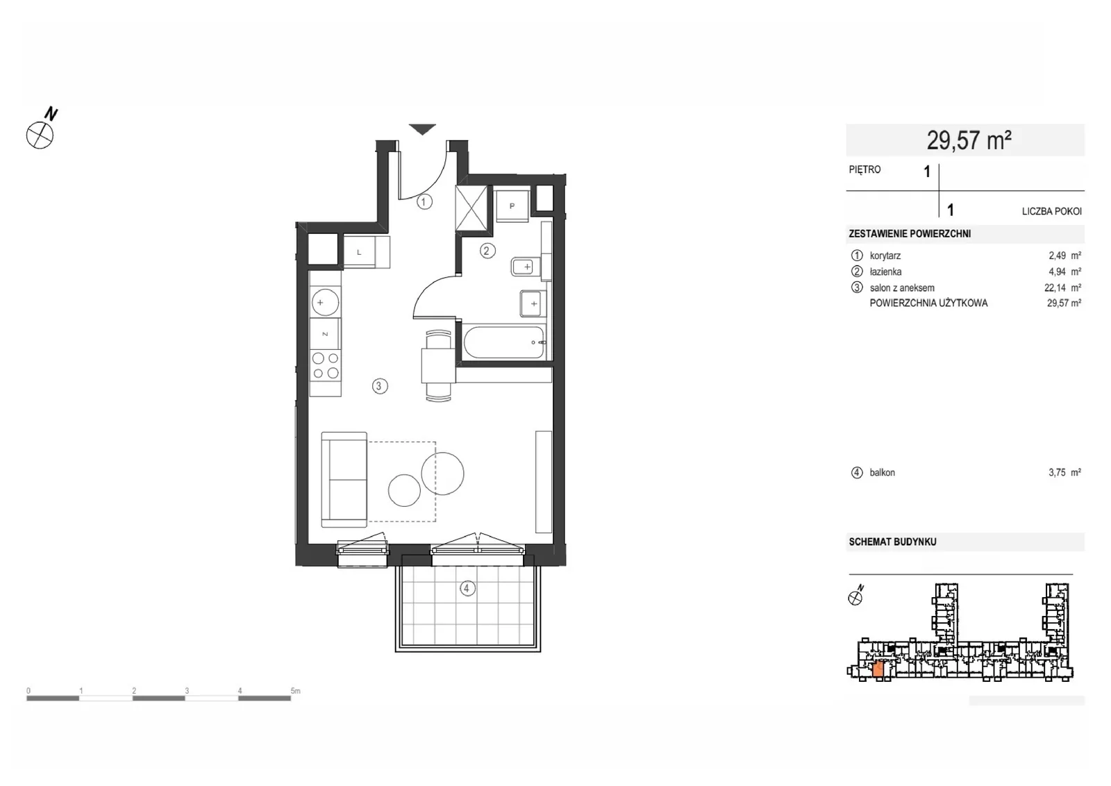 Photo 8 of 8 — New 1-room apartment (29.57 m²) in Poznan, Grunwald — Smardzewska 8
