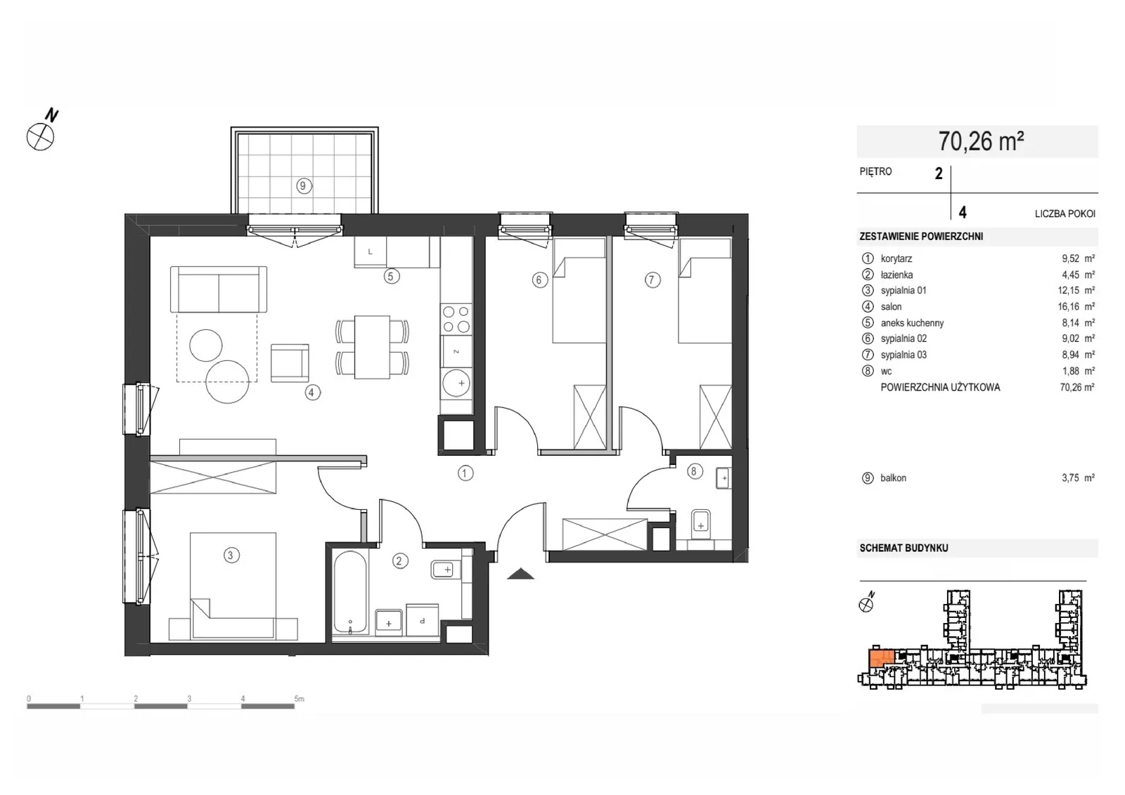 Zdjęcie 8 z 8 — Nowe mieszkanie 3-pokojowe (70.26 m²) w Poznaniu, Grunwald — Smardzewska 8