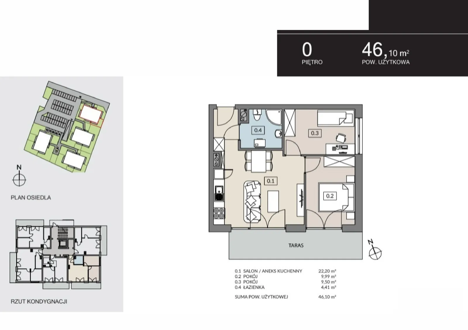 Zdjęcie 19 z 19 — Nowe mieszkanie 3-pokojowe (46.1 m²) w Poznaniu, Umultowo — Fuelda etap II