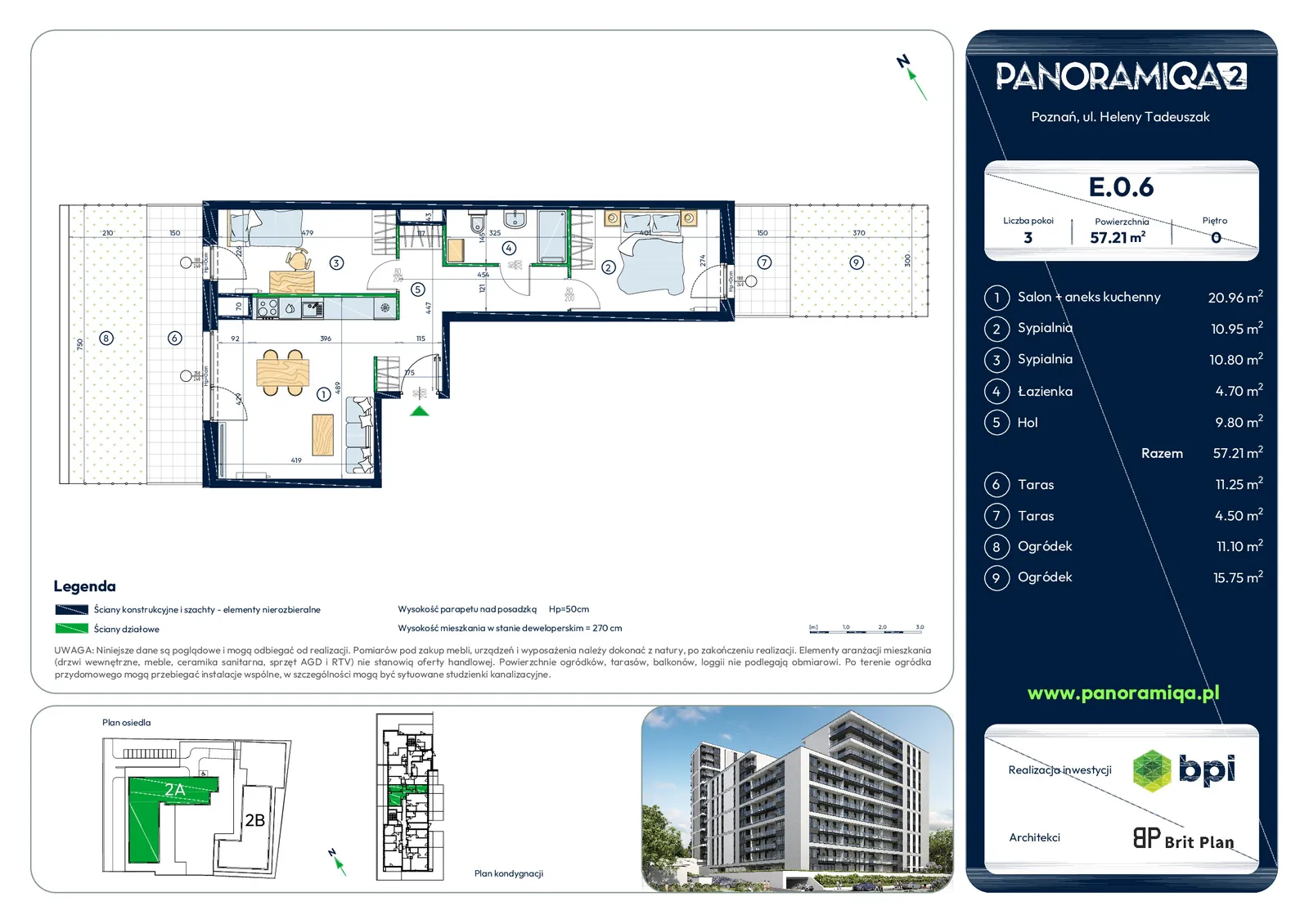 Фото 9 из 9 — Новая 3-комнатная квартира (57.21 м²) в Познани, Ратае — Panoramiqa 2a
